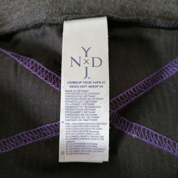 NYDJ Womens Charcoal Black Elastic Waist Pull On Stretch Ponte Legging Size 10 - Picture 6 of 8